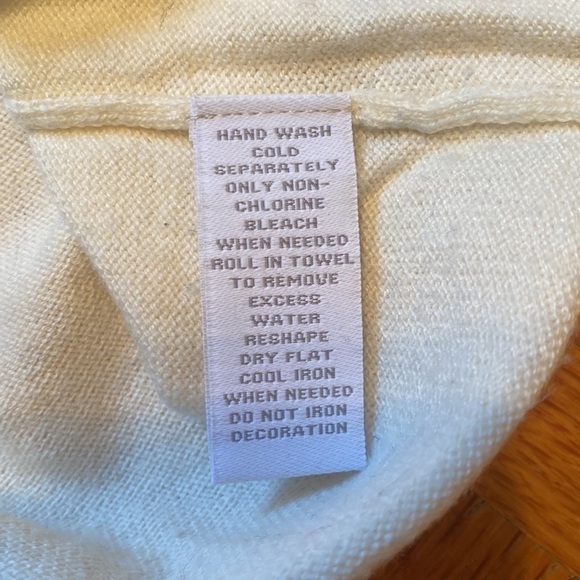 Charter Club Sweater Small Petite Ivory Beaded Bow Detail Coquette Soft Girl - Picture 9 of 9